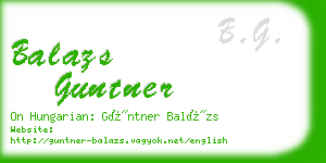 balazs guntner business card